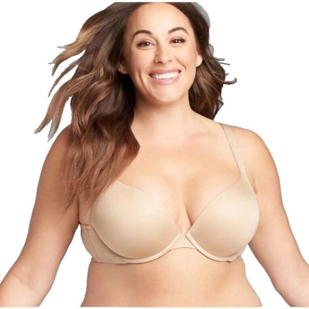 Lane Bryant Cacique Bra Smooth Boost Plunge Plus Size 44DDD Cafe Mocha